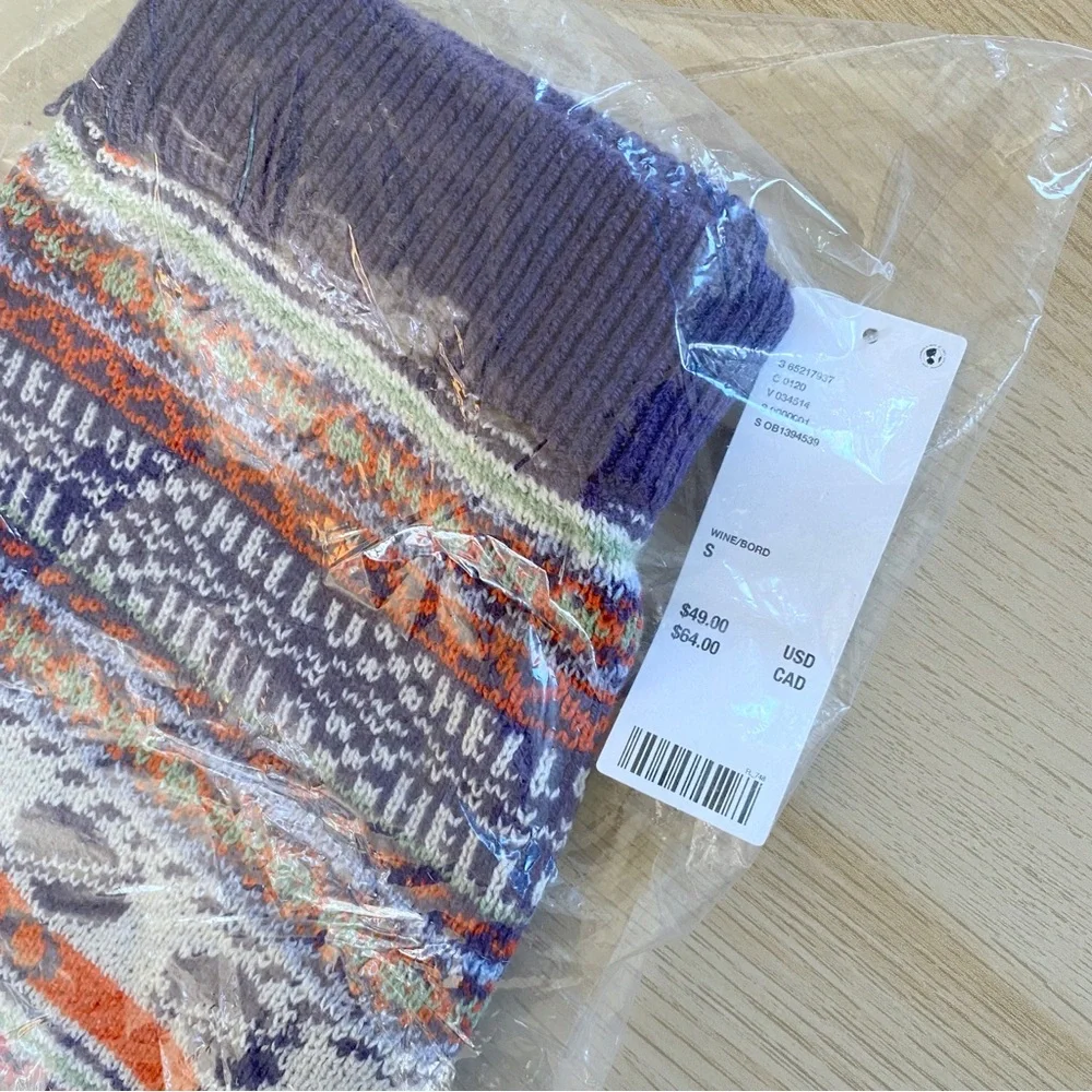 Urban Outfitters Lenni Sweater Mini Skirt New Small Hello Planets Wine Navy Blue - Picture 5 of 8